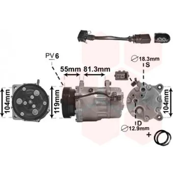 Compresseur, climatisation VAN WEZEL OEM 7M3820803B
