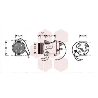 Compresseur, climatisation VAN WEZEL 0300K255