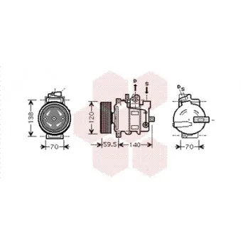 Compresseur, climatisation VAN WEZEL OEM 4F0260805K