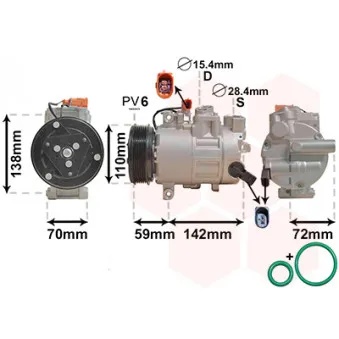 Compresseur, climatisation VAN WEZEL 0300K411 pour AUDI A5 2.0 TDI - 190cv