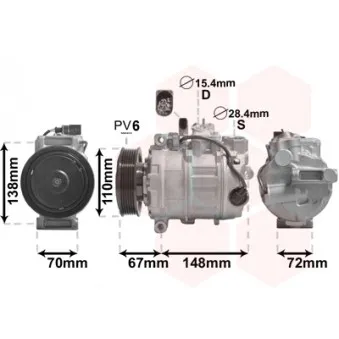 Compresseur, climatisation VAN WEZEL OEM 7L6820808