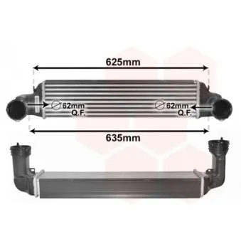 Intercooler, échangeur VAN WEZEL OEM 17517789793