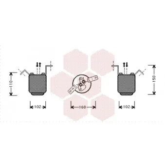 Filtre déshydratant, climatisation VAN WEZEL OEM 1393869