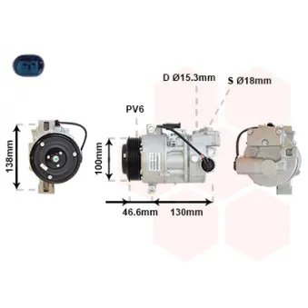 Compresseur, climatisation VAN WEZEL OEM 64526987766