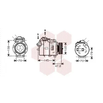 Compresseur, climatisation VAN WEZEL OEM 9180548