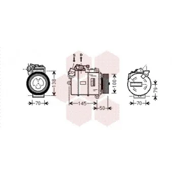 Compresseur, climatisation VAN WEZEL OEM 64526924788