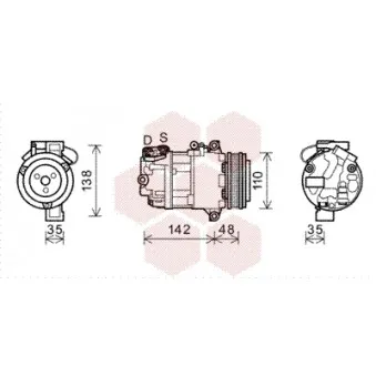 Compresseur, climatisation VAN WEZEL OEM 64528386837