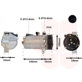 Compresseur, climatisation VAN WEZEL OEM 64528390741