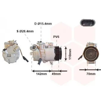 Compresseur, climatisation VAN WEZEL OEM 64526987863