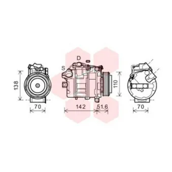 Compresseur, climatisation VAN WEZEL OEM 64509180549