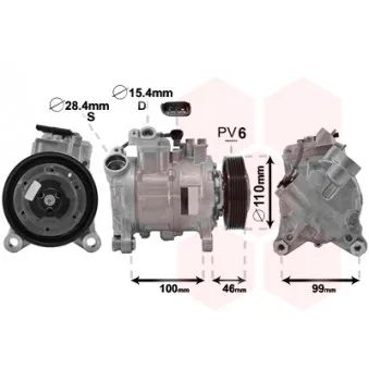 Compresseur, climatisation VAN WEZEL OEM 64529225704