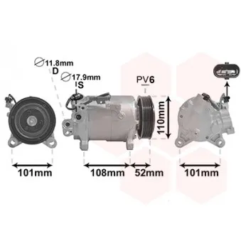 Compresseur, climatisation VAN WEZEL OEM 64525A3F1D1