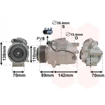 Compresseur, climatisation VAN WEZEL 0601K707