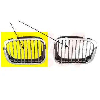 VAN WEZEL 0646518 - Grille de radiateur avant droit