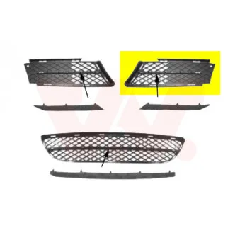 VAN WEZEL 0657593 - Grille de ventilation, pare-chocs avant gauche