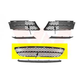 VAN WEZEL 0657599 - Grille de ventilation, pare-chocs