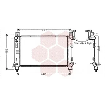 Radiateur, refroidissement du moteur VAN WEZEL 07002027