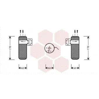 Filtre déshydratant, climatisation VAN WEZEL OEM 4682592