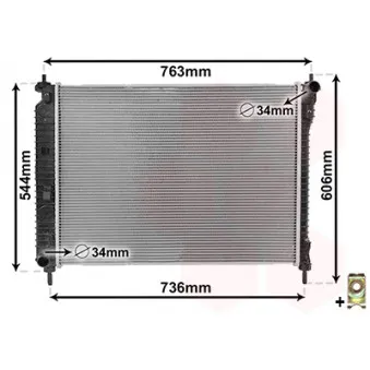 Radiateur, refroidissement du moteur VAN WEZEL 08002034
