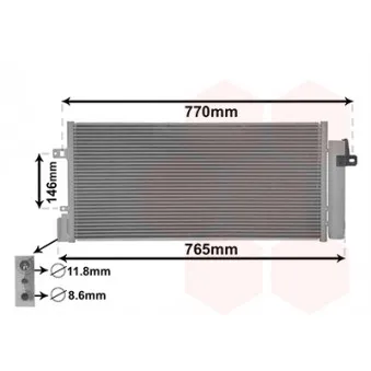 Condenseur, climatisation VAN WEZEL OEM 96945774