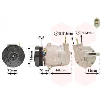 Compresseur, climatisation VAN WEZEL OEM 95907419