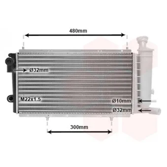 Radiateur, refroidissement du moteur VAN WEZEL OEM 96148094