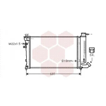 Radiateur, refroidissement du moteur VAN WEZEL OEM 1301J4