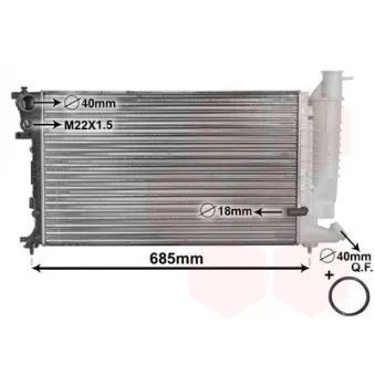 Radiateur, refroidissement du moteur AVA QUALITY COOLING CNA2170