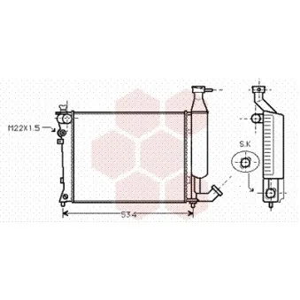 Radiateur, refroidissement du moteur VAN WEZEL OEM 96209813
