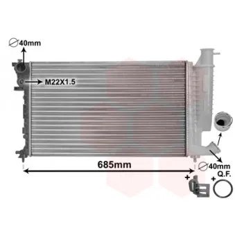 Radiateur, refroidissement du moteur VAN WEZEL OEM 133045