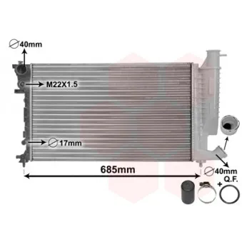 Radiateur, refroidissement du moteur VAN WEZEL 09002157 pour CITROEN XSARA 1.8 i - 101cv