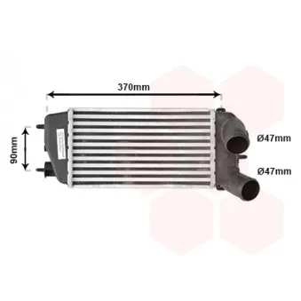 Intercooler, échangeur VAN WEZEL 09004212