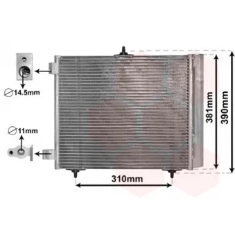 Condenseur, climatisation VAN WEZEL 09005205 pour CITROEN C3 1.4 16V HDI - 90cv