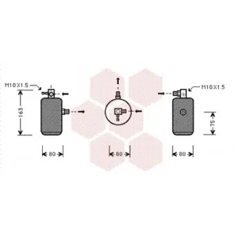 Filtre déshydratant, climatisation VAN WEZEL 0900D162