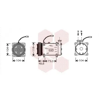 Compresseur, climatisation VAN WEZEL OEM 6453FS
