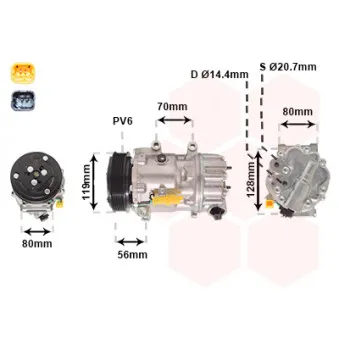 Compresseur, climatisation VAN WEZEL OEM 6453XN