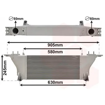 Intercooler, échangeur VAN WEZEL 13014708