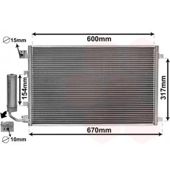 Condenseur, climatisation VAN WEZEL OEM 92100JD000