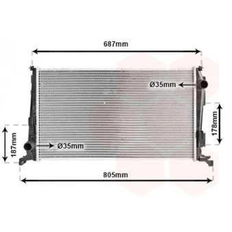 Radiateur, refroidissement du moteur VAN WEZEL OEM 8200880550