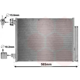 Condenseur, climatisation VAN WEZEL 15005011 pour RENAULT CLIO 1.5 dCi 90 - 90cv