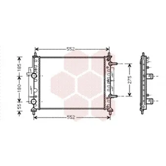 Radiateur, refroidissement du moteur VAN WEZEL [17002260]