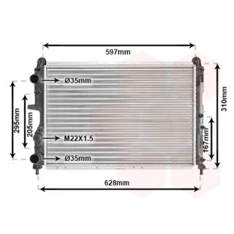 Radiateur, refroidissement du moteur VAN WEZEL 17002322