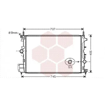 Radiateur, refroidissement du moteur VAN WEZEL 17002338