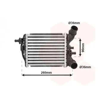 Intercooler, échangeur VAN WEZEL 17004376