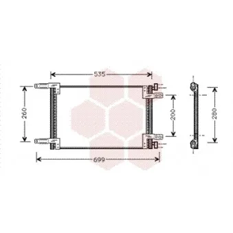 Condenseur, climatisation VAN WEZEL OEM 46736891 Condenseur, climatisation VAN WEZEL OEM 46736891