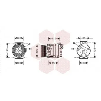 Compresseur, climatisation VAN WEZEL OEM 60659643