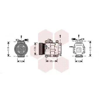 Compresseur, climatisation VAN WEZEL OEM 46438576