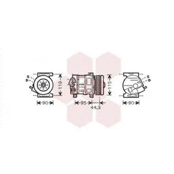 Compresseur, climatisation VAN WEZEL OEM 51794515