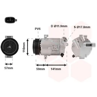 Compresseur, climatisation VAN WEZEL OEM 55701201