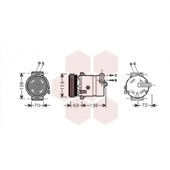 Compresseur, climatisation VAN WEZEL OEM 46525369